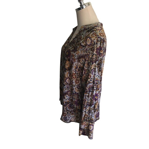 Soft Surroundings Top Women's Size Medium Multicolor Floral Button Up - Picture 4 of 6